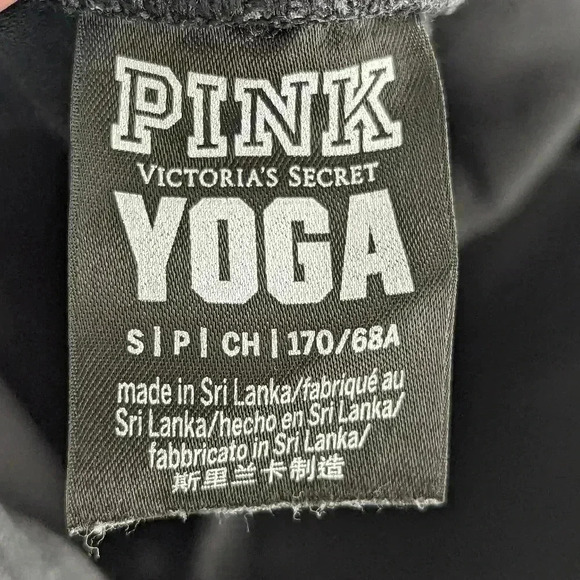Pink victoris'a secret Yoga women's size small black leggings logo hit on side - Picture 6 of 13